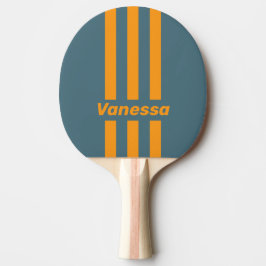 Retro Sunshine Three Pin Stripes with Name Tischtennis Schläger
