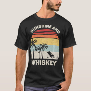 Retro Sunshine und Whiskey Beach Funny Summer Vin T-Shirt