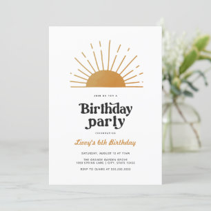 Retro Sunshine zum Geburtstag Einladung