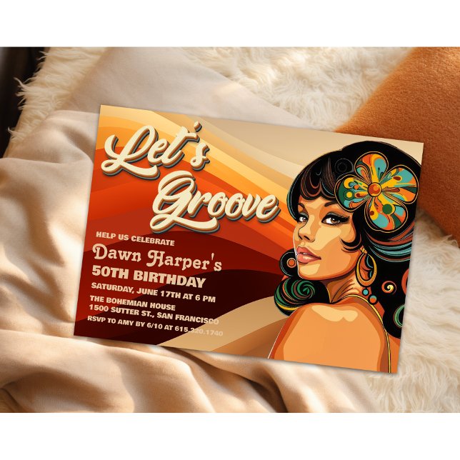 Retro Super 60s les années 70 Invitation (Créateur téléchargé)