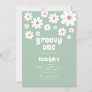 Retro Super One 70's Style Anniversaire Invitation