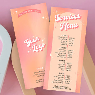 Retro Super Salon Rose féminin Menu Prix