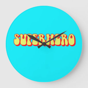 Retro-Superheld Große Wanduhr
