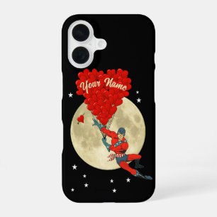 Retro-Superheld-Liebe iPhone 16 Hülle