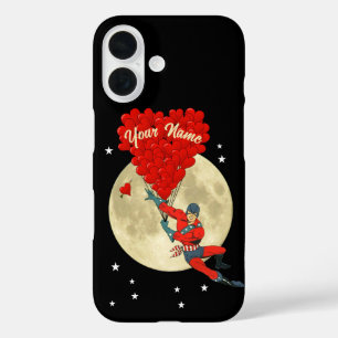 Retro-Superheld-Liebe iPhone 16 Hülle