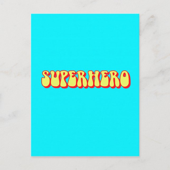 Retro-Superheld Postkarte (Vorderseite)