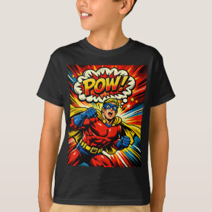 Retro-Superheld POW! Comic-Book-Pop-Art T-Shirt