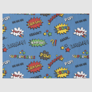 Retro Superheld scherzt Muster Seidenpapier