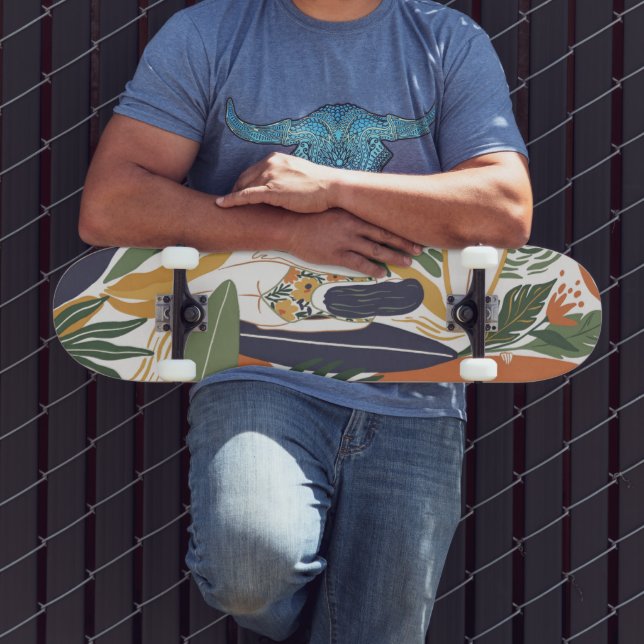 Retro Surf Club Skateboard (Außenbereich 3)