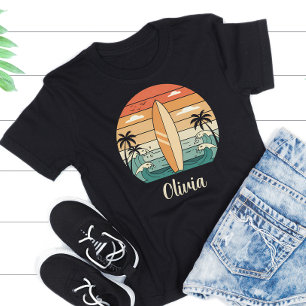 Retro-Surf-Feeling - Surfbrett & Wellen Tri-Blend Shirt