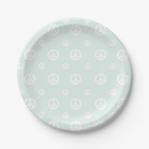 Retro Surf Hippie Peace Sign Birthday Paper Plakat Pappteller