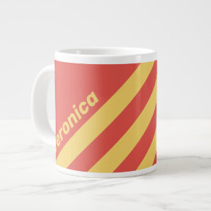 Retro Surf Sonnenuntergang Drei Streifen mit Namen Jumbo-Tasse
