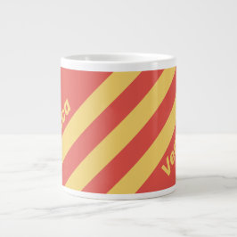 Retro Surf Sonnenuntergang Drei Streifen mit Namen Jumbo-Tasse
