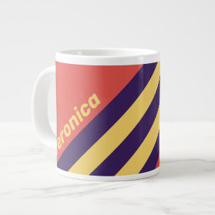 Retro-Surf-Sonnenuntergangsstreifen mit Namen Jumbo-Tasse