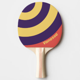 Retro Surf Sunset Circle Stripe with Name Tischtennis Schläger