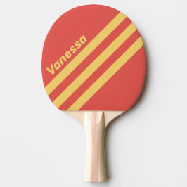 Retro Surf Sunset Three Angled Striping with Name Tischtennis Schläger