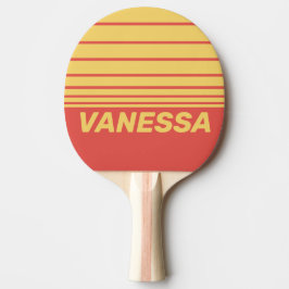 Retro Surf Sunset Three Horizon Striping with Name Tischtennis Schläger