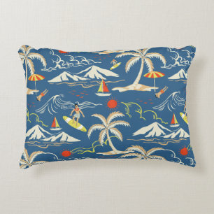Retro Surf Tropical Pattern Dekokissen