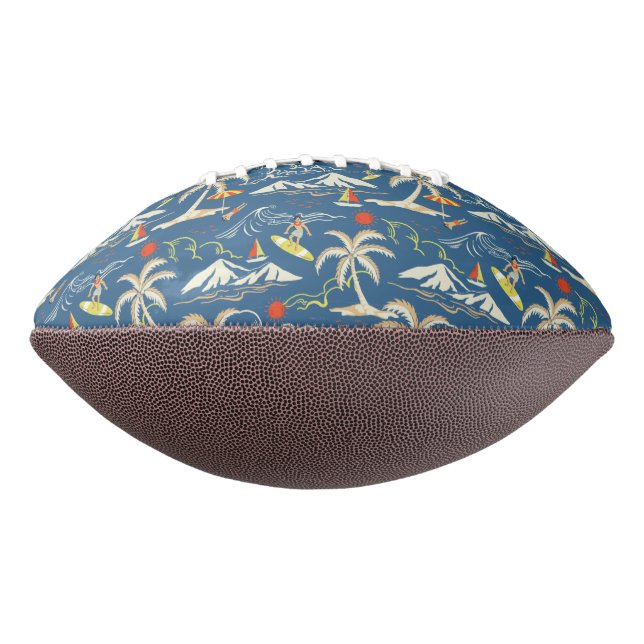 Retro Surf Tropical Pattern Football (Gedreht 90)