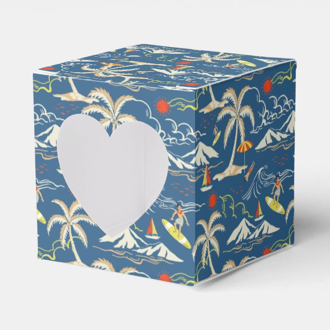 Retro Surf Tropical Pattern Geschenkschachtel (Vorderseite)