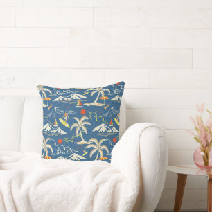 Retro Surf Tropical Pattern Kissen