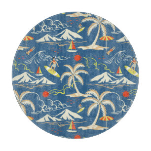 Retro Surf Tropical Pattern Schneidebrett