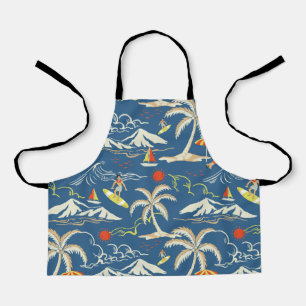 Retro Surf Tropical Pattern Schürze