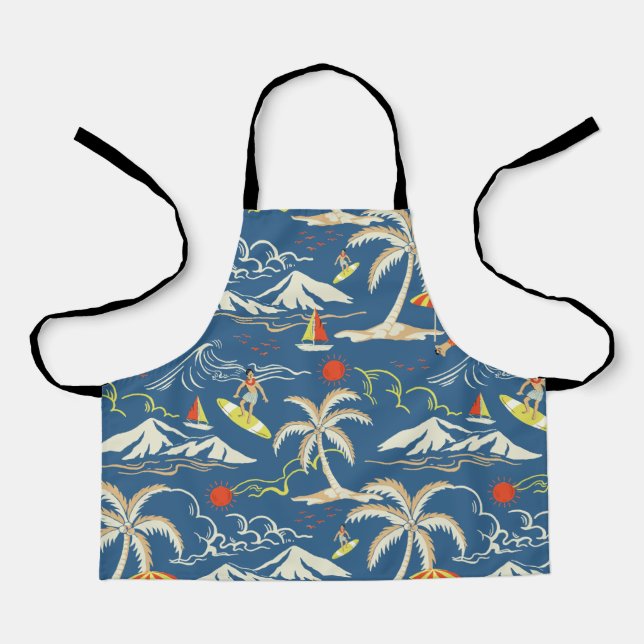 Retro Surf Tropical Pattern Schürze (Vorderseite)