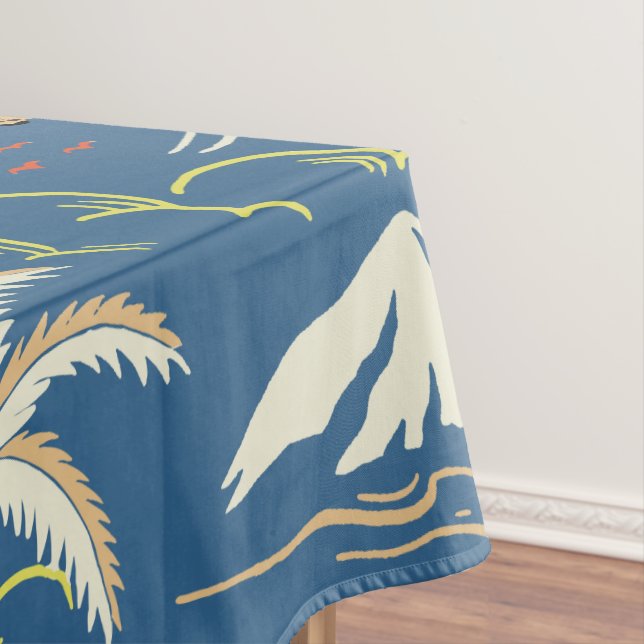 Retro Surf Tropical Pattern Tischdecke (Beispiel)
