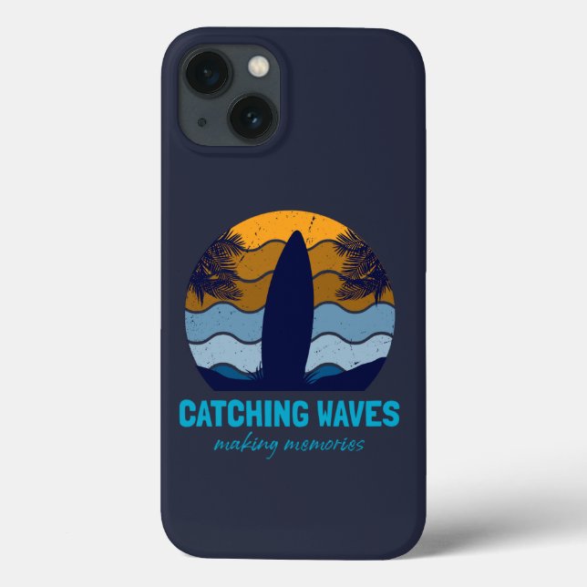 Retro Surfboard Beach Art Case-Mate iPhone Hülle (Rückseite)