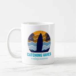 Retro Surfboard Beach Art Kaffeetasse