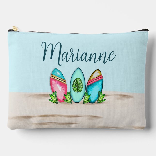 Retro-Surfboards, rosa, Zubehörtasche (Vorderseite)