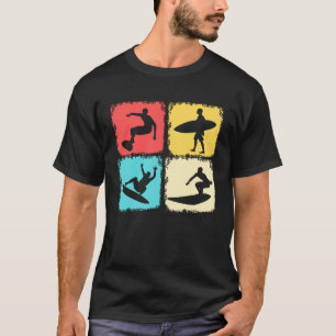 Retro Surfbrett Surfwellenreiten Surfer T-Shirt