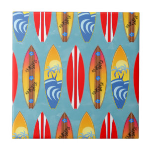 Retro-Surfbretter Fliese