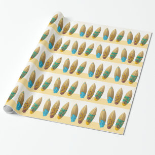 Retro Surfbretttrio-Sommerstrand Geschenkpapier