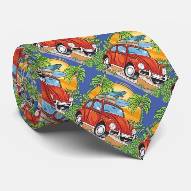 Retro Surfer California Coole Krawatte (Gerollt)