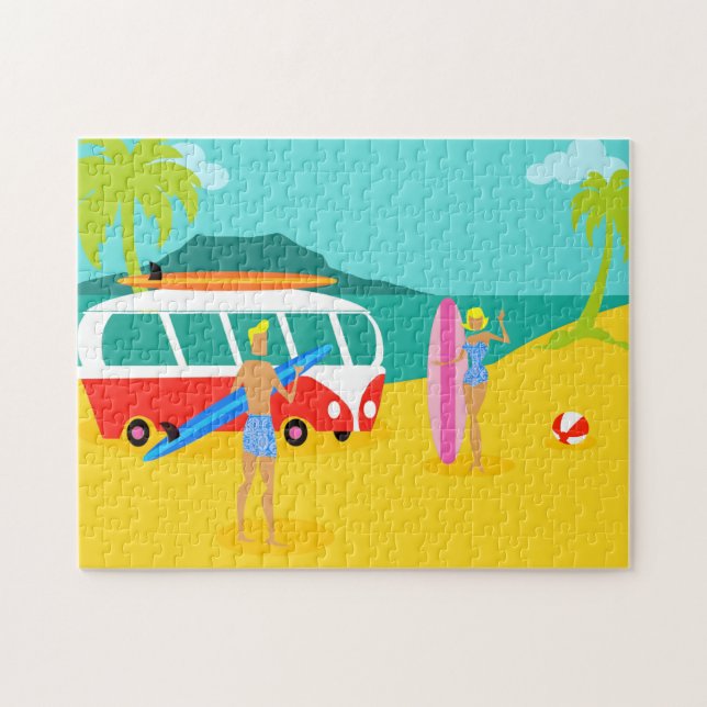 Retro Surfer Coupé Puzzle (Horizontal)