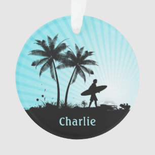 Retro Surfer-Nameverzierung Ornament