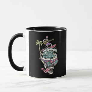 Retro-Surfer-Skelett-Gitarre-Tasse Tasse