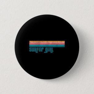 Retro-Surfergirl Strand Sommer Retro-Surfen Frau Button