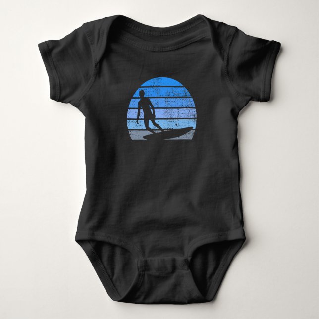 Retro Surfing Baby Strampler (Vorderseite)