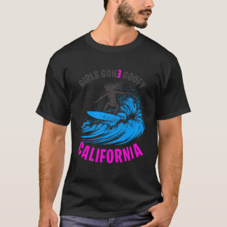 Retro Surfing California Girl Funny Goofy Foot Sur T-Shirt