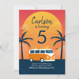 Retro Surfing - Einladung zum Geburtstag