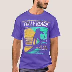 Retro Surfing Folly Beach South olina Vintag Surf T-Shirt