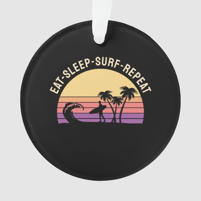 Retro Surfing Ornament (Vorderseite)