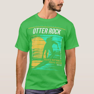 Retro Surfing Otter Rock Oregon Vintager Surfer Be T-Shirt