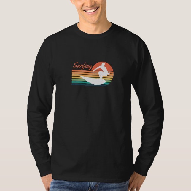 Retro Surfing Surfer Premium T-Shirt (Vorderseite)