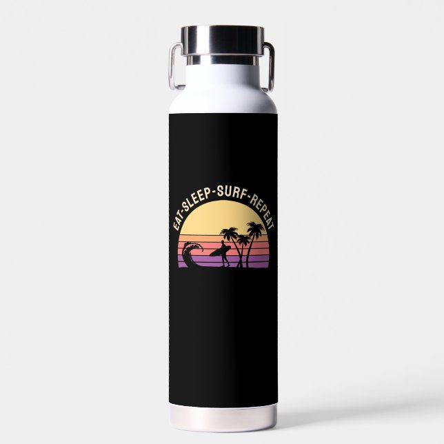Retro Surfing Trinkflasche (Vorne)