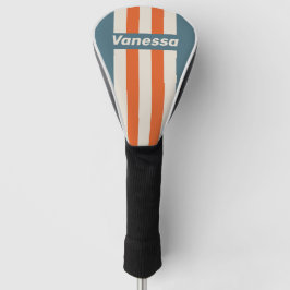 Retro Surfside Pin Stripes with Name Golf Headcover