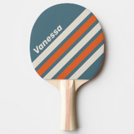 Retro Surfside Schrägstreifen mit Namen Tischtennis Schläger